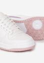 Biało-Różowe Sneakersy z Dekoracyjnymi Wstawkami i Perforacją na Nosku Septisa