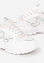 Biało-Różowe Sneakersy z Dekoracyjną Sznurówką Wokół Cholewki Nebissa