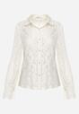 Jasnobeżowa Koronkowa Koszula Zapinana Analeta