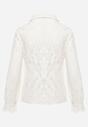 Jasnobeżowa Koronkowa Koszula Zapinana Analeta
