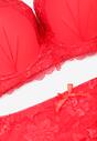 Czerwony 2-częściowy Koronkowy Komplet Bielizny z Biustonoszem Full Cup i Figami Kellei