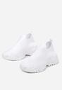 Białe Buty Sportowe na Grubej Podeszwie z Elastyczną Cholewką Kerlyn