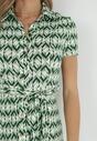 Zielona Koszulowa Sukienka Maxi z Materiałowym Paskiem Rainora
