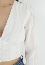 Biała Bluzka Bawełniana z Haftem Selymis
