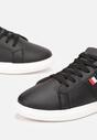 Czarne Buty Sportowe na Płaskiej Podeszwie ze Sznurowaniem i Okrągłym Noskiem Caseymid