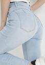 Jasnoniebieskie Jeansy Regular Prostymi Nogawkami i Efektem Push Up Gelallia