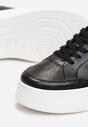 Czarne Sneakersy na Platformie Agnenia