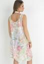 Jasnozielona Sukienka Plażowa z Siateczką i Akwarelowym Wzorem w Kwiaty Araina