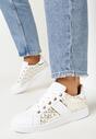 Sneakers Alb cu auriu