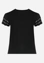 Czarny T-shirt Bawełniany z Haftem Evamena