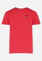 Czerwona Koszulka z Krótkim Rękawem i Małym Nadrukiem Palm Armaia