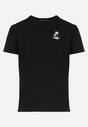 Czarna Koszulka z Krótkim Rękawem i Małym Nadrukiem Palm Armaia