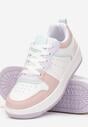 Biało-Różowe Sneakersy na Grubej Podeszwie z Perforacją Cresces