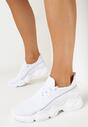 Białe Buty Sportowe Elastyczną Cholewką i Dodatkowym Sznurkowaniem Aviala