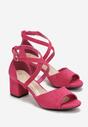 Fuksjowe Sandały na Słupku Angeletta