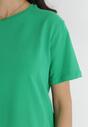 Zielony Gładki T-shirt z Krótkimi Rękawami Elisza