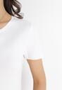 Biały Gładki T-shirt z Bawełny z Krótkim Rękawem Charise