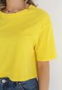 Żółty Krótki T-shirt Oversize Lilu