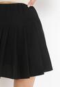 Czarna Rozkloszowana Spódnica Mini z Plisami Kimby