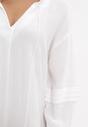 Biała Bawełniana Sukienka Mini z Ozdobnym Wiązaniem i Przeszyciami na Rękawach Anla