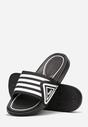 Czarne Piankowe Klapki z Szerokim Ozdobnym Paskiem Hypacia
