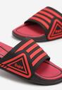 Czerwone Piankowe Klapki z Szerokim Ozdobnym Paskiem Hypacia