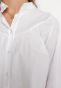 Biała Trapezowa Koszula Bawełniana z Marszczeniem Alizona