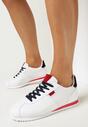 Biało-Czerwone Sneakersy Sznurowane Atheleta