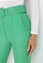 Zielone Spodnie Materiałowe z Paskiem Sophilea