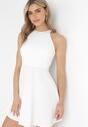 Biała Rozkloszowana Sukienka Mini bez Rękawów Thetasia