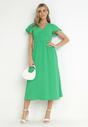 Zielona Taliowana Sukienka Maxi z Wycięciem Philomile