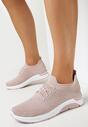 Różowe Buty Sportowe przed Kostkę z Wiązaniem Maiken