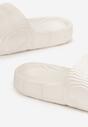 Białe Piankowe Klapki na Grubej Podeszwie Aplia
