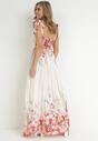 Beżowa Sukienka Maxi na Ramiączkach z Cienkimi Gumkami i Plisowanym Dołem Sidona
