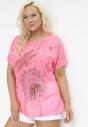 Fuksjowy T-shirt z Nadrukiem z Cyrkonii Anatisa