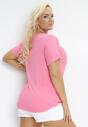 Fuksjowy T-shirt z Nadrukiem z Cyrkonii Anatisa