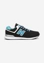 Czarno-Niebieskie Buty Sportowe do Kostki z Ozdobną Wstawką i Modnymi Naszywkami Reygan