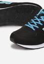 Czarno-Niebieskie Buty Sportowe do Kostki z Ozdobną Wstawką i Modnymi Naszywkami Reygan