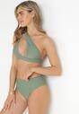 Zielone Gładkie Bikini z Figami Quinntte