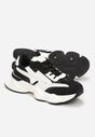 Czarne Sneakersy na Grubej Podeszwie z Ozdobnymi Wstawkami Hamaconi