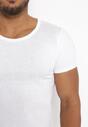 Biała Gładka Koszulka z Bawełny z Krótkimi Rękawami Madelisa