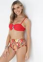 Czerwone Bikini Push Up z Odpinaną Broszką Magdalin