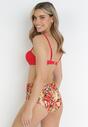 Czerwone Bikini Push Up z Odpinaną Broszką Magdalin
