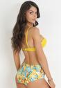 Żółte Bikini Push Up z Odpinaną Broszką Magdalin