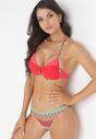 Czerwone Bikini z Wzorzystymi Figami I Biustonoszem Push Up Stellecca
