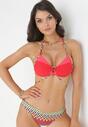 Czerwone Bikini z Wzorzystymi Figami I Biustonoszem Push Up Stellecca