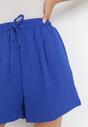 Niebieskie Szerokie Szorty z Gumką w Pasie Sigfriede