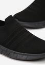 Czarne Buty Sportowe z Elastyczną Cholewką przed Kostkę Kranali