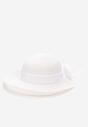 Biały Pleciony Kapelusz z Kokardką Esmena