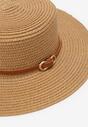 Beżowy Kapelusz Pleciony z Paskiem Ivelia